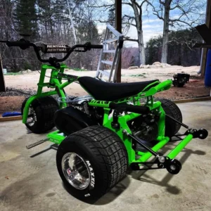 Nintendo Street drift trike in neon green with Renthal handlebars and MAXXIS rear slicks